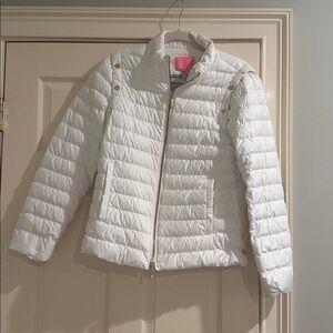 Lilly Pulitzer White Jacket with Gold Zipper